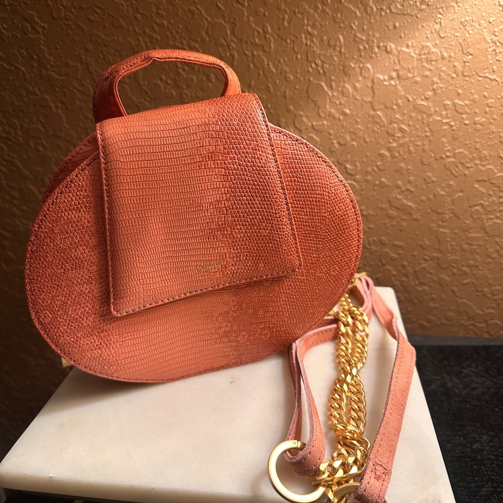 Elegant Orange Textured Women's Bag